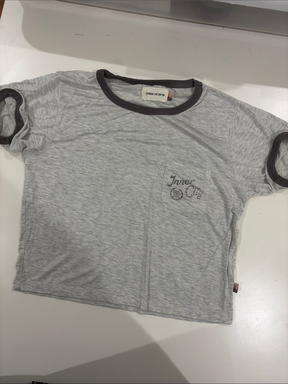 Inner City Heather Gray Ringer Tee for Kids